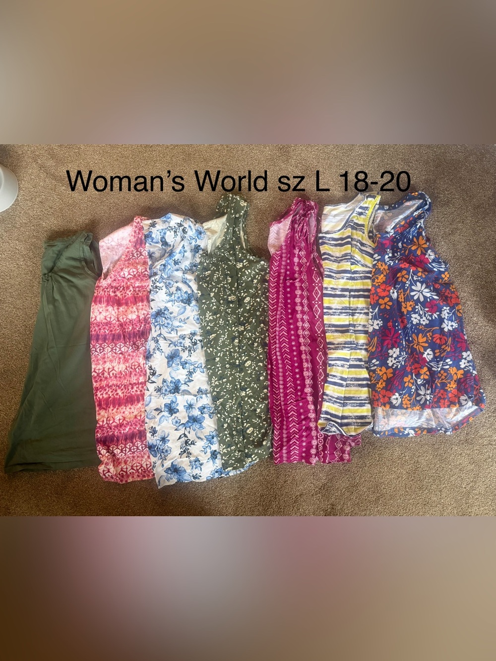 Pink Patterned Sleeveless Top by WOMANS WORLD sz Large 18-20